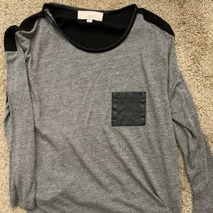 LOFT leather detailed top